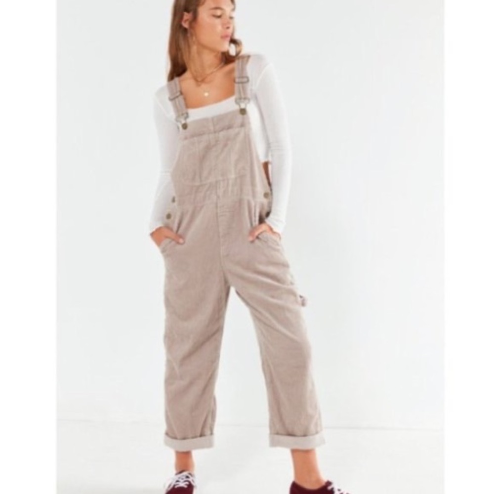 Urban Outfitters Tan Corduroy Overalls Small